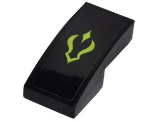 Slope, Curved 2 x 1 x 2/3 with Lime Curved Shadow Symbol Pattern (Sticker) - Set 41175