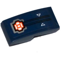 Slope, Curved 2 x 1 x 2/3 with Circuitry, Orange Microchip and 2 White Triangles Pattern (Sticker) - Set 70315