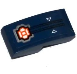 Slope, Curved 2 x 1 x 2/3 with Circuitry, Orange Microchip and 2 White Triangles Pattern (Sticker) - Set 70315