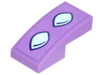 Slope, Curved 2 x 1 x 2/3 with Bright Light Blue Geometric Dragon Scales Pattern (Sticker) - Set 41178