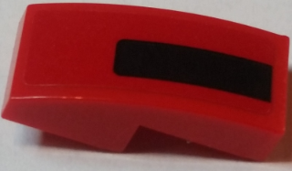 Slope, Curved 2 x 1 x 2/3 with Black Stripe on Red Background Pattern Model Right Side (Sticker) - Set 75908