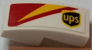 Slope, Curved 2 x 1 x 2/3 with ups Logo and Red and Yellow Pattern Model Left Side (Sticker) - Set 75908