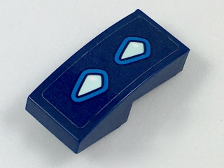 Slope, Curved 2 x 1 x 2/3 with Dark Azure and Light Aqua Dragon Tail Scales Pattern (Sticker) - Set 41187