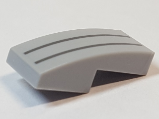 Slope, Curved 2 x 1 x 2/3 with 2 Silver Lines Pattern