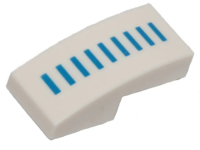 Slope, Curved 2 x 1 x 2/3 with 9 Blue Lines Pattern (BrickHeadz Stormtrooper Helmet Side)