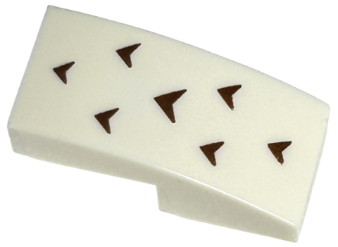 Slope, Curved 2 x 1 x 2/3 with 7 Reddish Brown Arrowheads / Feathers Pattern (BrickHeadz Hedwig Wing)