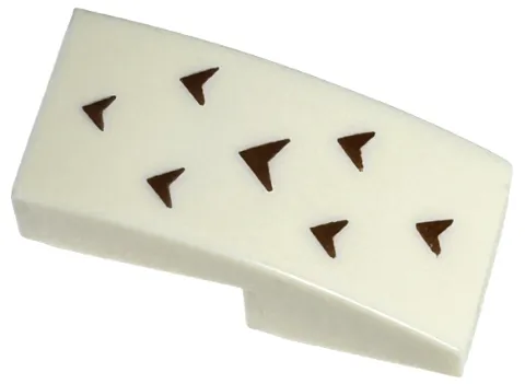 Slope, Curved 2 x 1 x 2/3 with 7 Reddish Brown Arrowheads / Feathers Pattern (BrickHeadz Hedwig Wing)