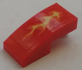 Slope, Curved 2 x 1 x 2/3 with Orange and Yellow Flame on Transparent Background Pattern (Sticker) - Set 70327