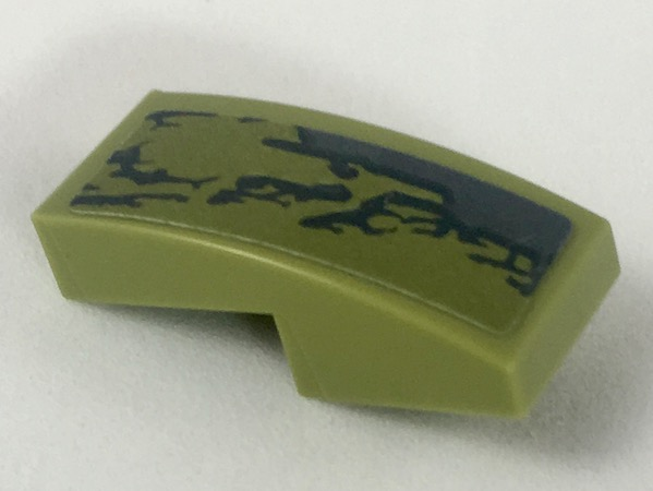 Slope, Curved 2 x 1 x 2/3 with Dark Bluish Gray Scrape Pattern Model Left Side (Sticker) - Set 70653