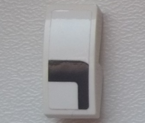 Slope, Curved 2 x 1 x 2/3 with Dark Bluish Gray Markings Pattern Model Front Right Side (Sticker) - Set 75876