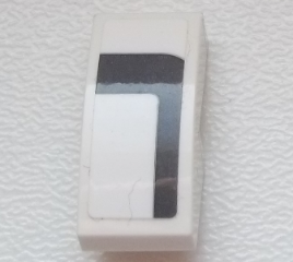 Slope, Curved 2 x 1 x 2/3 with Dark Bluish Gray Markings Pattern Model Back Right Side (Sticker) - Set 75876