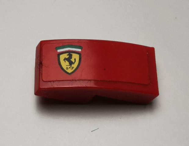 Slope, Curved 2 x 1 x 2/3 with Ferrari Logo Pattern Model Left Side (Sticker) - Set 75899