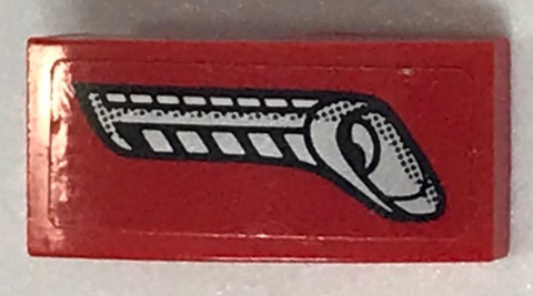 Slope, Curved 2 x 1 x 2/3 with Silver Headlight and Vents Pattern Model Left Side (Sticker) - Set 75899