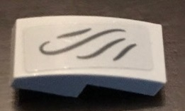 Slope, Curved 2 x 1 x 2/3 with Curved Lines Pattern Left Side (Sticker) - Set 71043