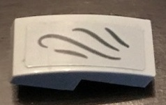 Slope, Curved 2 x 1 x 2/3 with Curved Lines Pattern Right Side (Sticker) - Set 71043