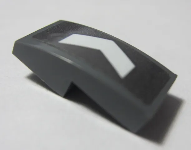 Slope, Curved 2 x 1 x 2/3 with White Arrow Pattern Model Left Side (Sticker) - Set 70613