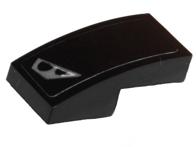 Slope, Curved 2 x 1 x 2/3 with Silver Headlight Pattern Model Left Side (Sticker) - Set 30342