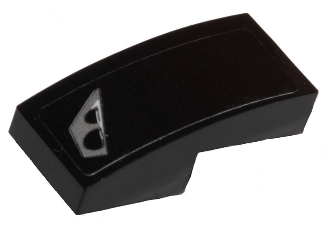 Slope, Curved 2 x 1 x 2/3 with Silver Headlight Pattern Model Right Side (Sticker) - Set 30342