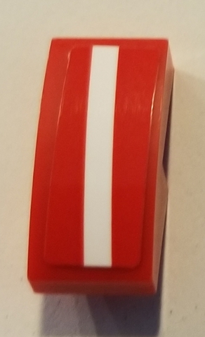 Slope, Curved 2 x 1 x 2/3 with Angled White Stripe Pattern (Sticker) - Set 75894