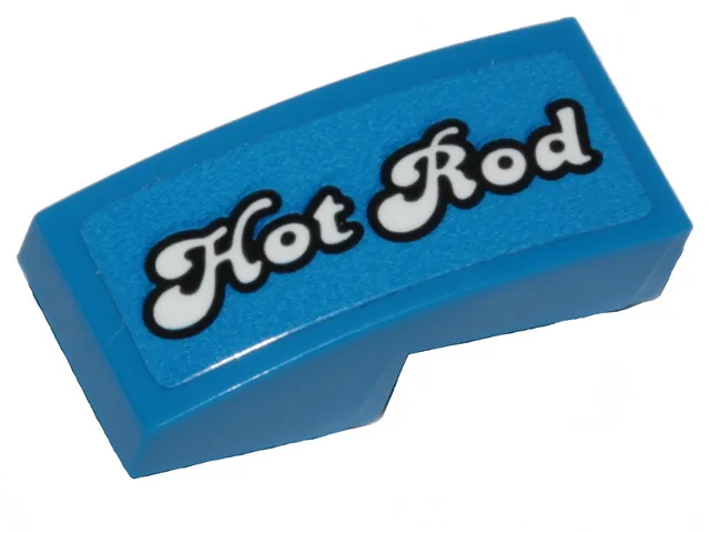 Slope, Curved 2 x 1 x 2/3 with White 'Hot Rod' Pattern Model Left Side (Sticker) - Set 40409