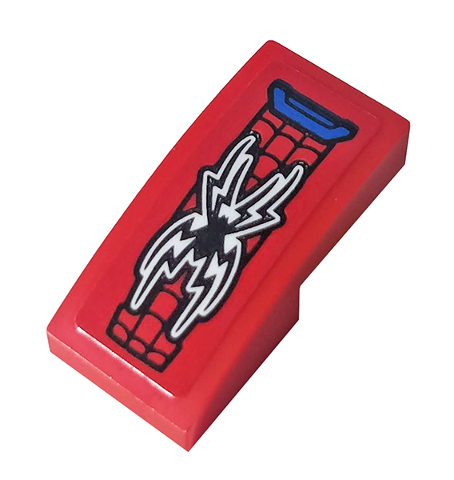 Slope, Curved 2 x 1 x 2/3 with Black Spider and Web Pattern (Sticker) - Set 76148