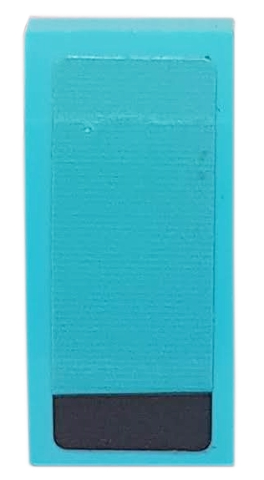 Slope, Curved 2 x 1 x 2/3 with Black Stripe on Medium Azure Background Pattern Model Left Side (Sticker) - Set 76898