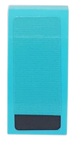 Slope, Curved 2 x 1 x 2/3 with Black Stripe on Medium Azure Background Pattern Model Right Side (Sticker) - Set 76898