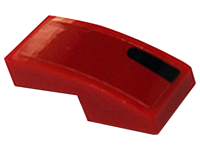 Slope, Curved 2 x 1 x 2/3 with Black Stripe Pattern Model Left Side (Sticker) - Set 76895