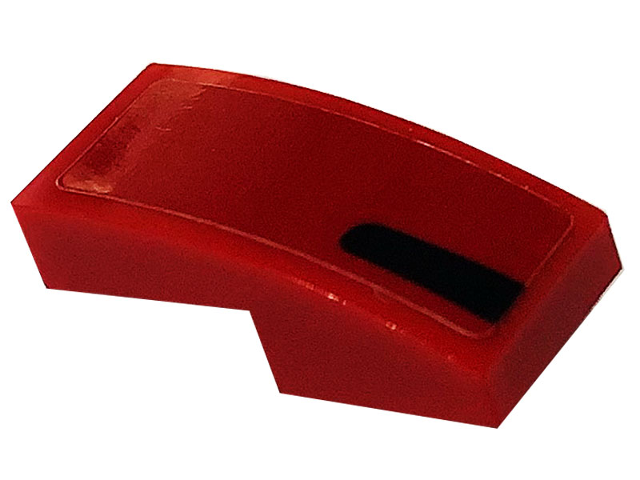 Slope, Curved 2 x 1 x 2/3 with Black Stripe Pattern Model Right Side (Sticker) - Set 76895