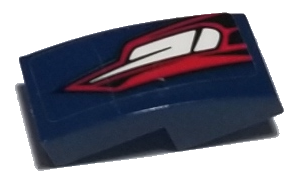 Slope, Curved 2 x 1 x 2/3 with Red and White Taillights on Dark Blue Background Pattern Model Right Side (Sticker) - Set 75885
