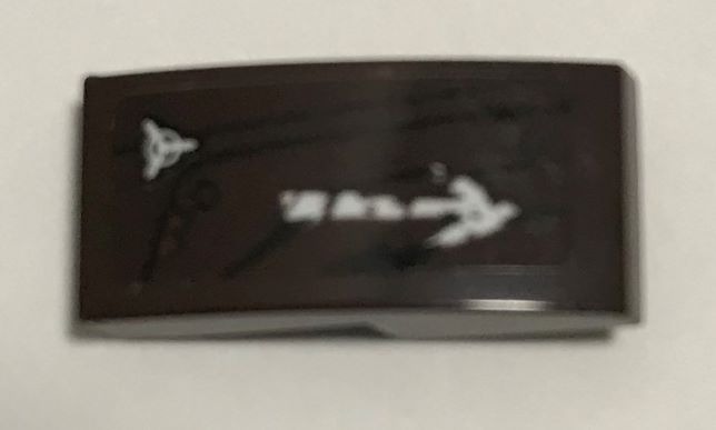 Slope, Curved 2 x 1 x 2/3 with Metal Plates, White Arrow, Target and Scratches Pattern Model Left Side (Sticker) - Set 70228