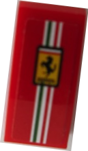 Slope, Curved 2 x 1 x 2/3 with Ferrari Logo and Stripes Pattern (Sticker) - Set 75879