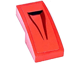 Slope, Curved 2 x 1 x 2/3 with Black and Dark Red Air Vent Pattern Model Right Side (Sticker) - Set 75890
