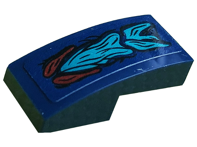 Slope, Curved 2 x 1 x 2/3 with Dark Red and Dark Turquoise Skin Pattern (Sticker) - Set 76145