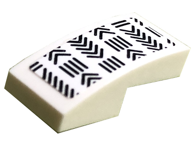 Slope, Curved 2 x 1 x 2/3 with Black Lines and Arrows Pattern (Sticker) - Set 10291