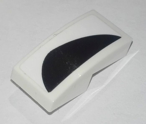 Slope, Curved 2 x 1 x 2/3 with Black Curved Vent Pattern Model Left Side (Sticker) - Set 76900