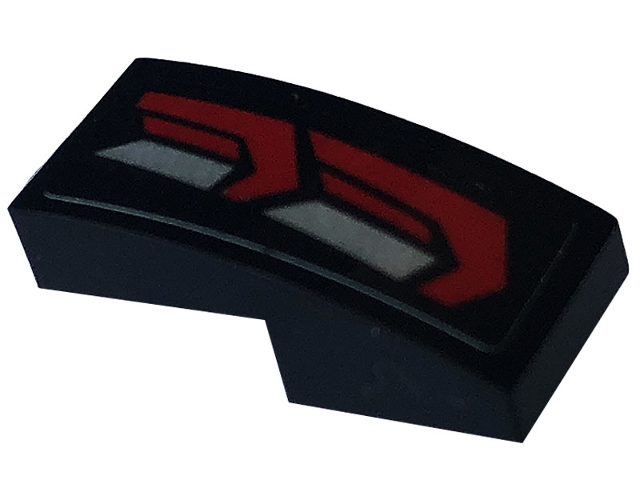 Slope, Curved 2 x 1 x 2/3 with Red and Silver Taillights Pattern Model Left Side (Sticker) - Set 76903