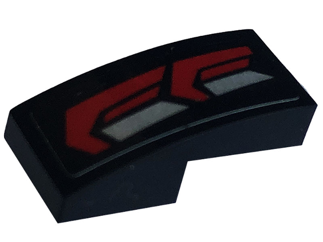 Slope, Curved 2 x 1 x 2/3 with Red and Silver Taillights Pattern Model Right Side (Sticker) - Set 76903