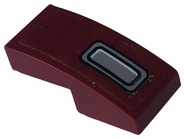 Slope, Curved 2 x 1 x 2/3 with Black and Silver Air Vent Pattern Model Left Side (Sticker) - Set 76903