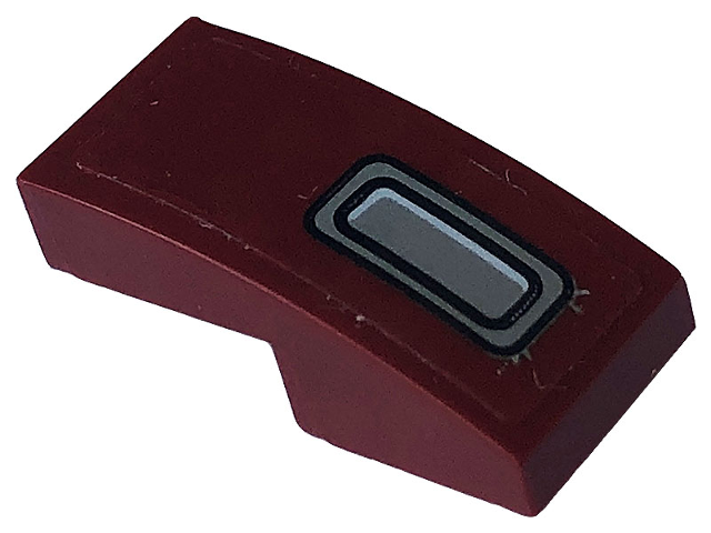 Slope, Curved 2 x 1 x 2/3 with Black and Silver Air Vent Pattern Model Left Side (Sticker) - Set 76903