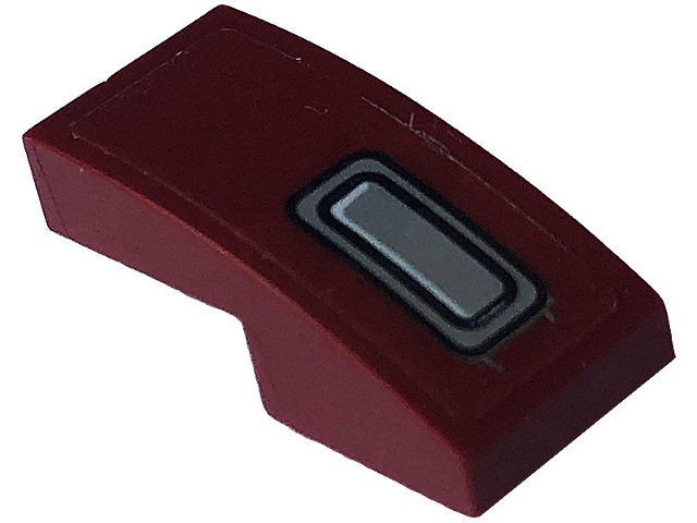 Slope, Curved 2 x 1 x 2/3 with Black and Silver Air Vent Pattern Model Right Side (Sticker) - Set 76903