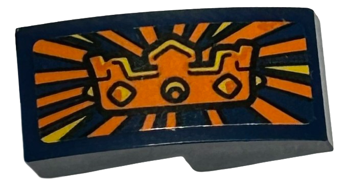 Slope, Curved 2 x 1 x 2/3 with Orange and Yellow Crown and Stripes Pattern (Sticker) - Set 40569