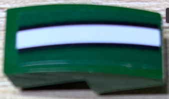 Slope, Curved 2 x 1 x 2/3 with Black Lines and White Stripe Pattern Model Right Side (Sticker) - Set 75894