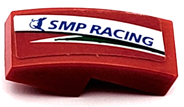 Slope, Curved 2 x 1 x 2/3 with Blue 'SMP RACING' on White Stripe Pattern Model Right Side (Sticker) - Set 75889