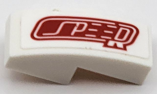 Slope, Curved 2 x 1 x 2/3 with Red 'SPEED' Pattern Model Right Side (Sticker) - Set 42109