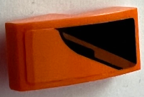 Slope, Curved 2 x 1 x 2/3 with Black Triangle and Dark Orange Stripe Pattern Model Right Side (Sticker) - Set 75880
