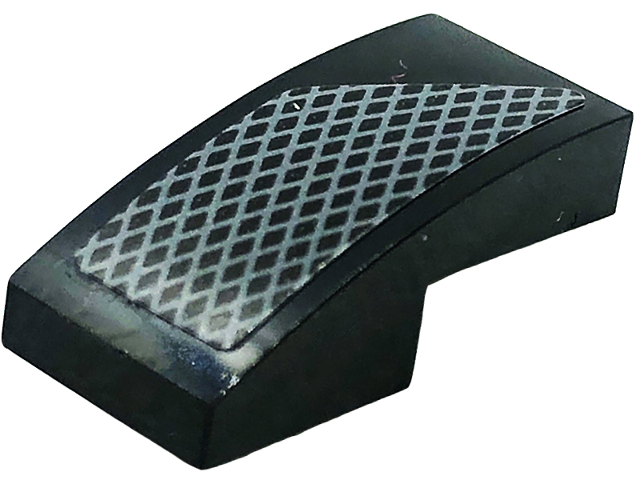 Slope, Curved 2 x 1 x 2/3 with Dark Bluish Gray Mesh Grille Pattern Model Right Side (Sticker) - Set 76909
