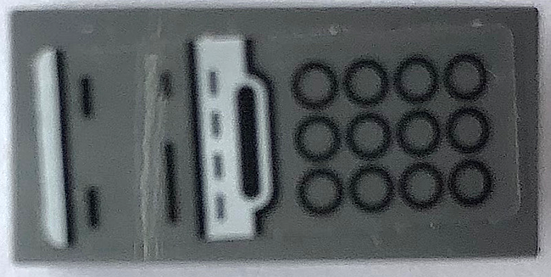 Slope, Curved 2 x 1 x 2/3 with Telephone with 12 Black Circles Keypad and Blank Screen Pattern (Sticker) - Set 21336