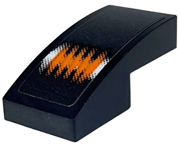 Slope, Curved 2 x 1 x 2/3 with Orange and White Engine Pattern (Sticker) - Set 76918