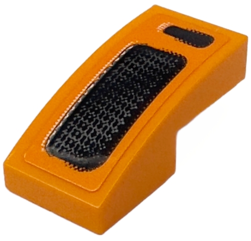 Slope, Curved 2 x 1 x 2/3 with Black and Silver Air Intake Grilles Pattern Model Left Side (Sticker) - Set 76918